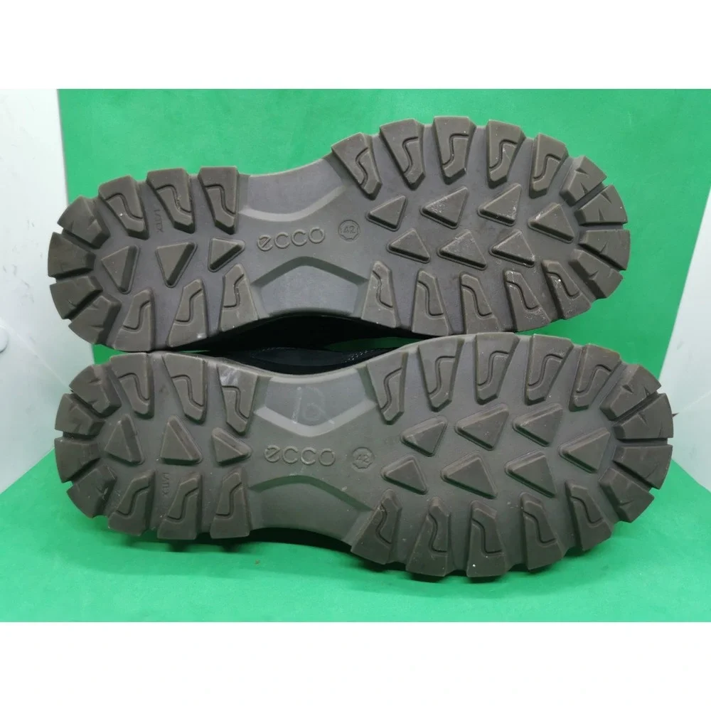Ecco Hydromax Rugged Track Waterproof Low Shoes Black Leather Mens Siz 42 /8-8.5